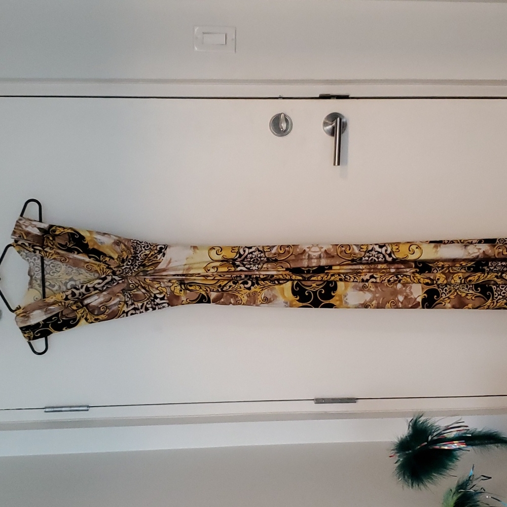 Yellow V-neck Maxi Dress. Size small.